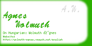 agnes wolmuth business card